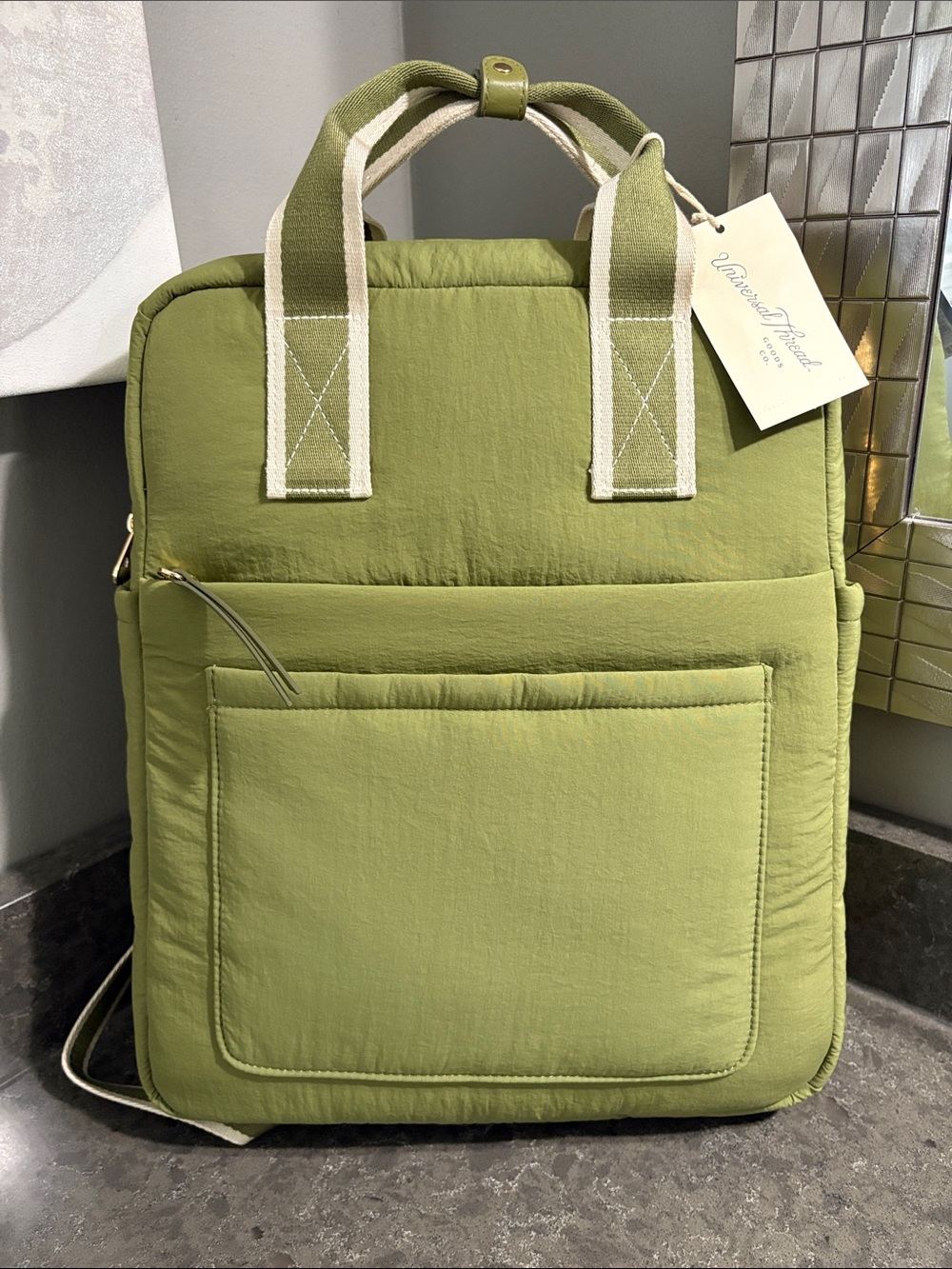 Universal Thread Green Nylon Convertible Backpack Tote